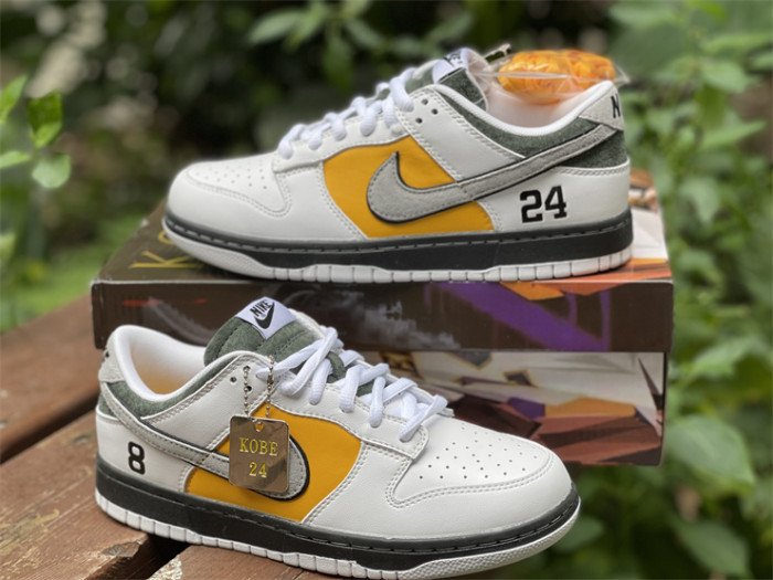 Authentic Nike SB Dunk Low Pro Kobe White YeLLOW