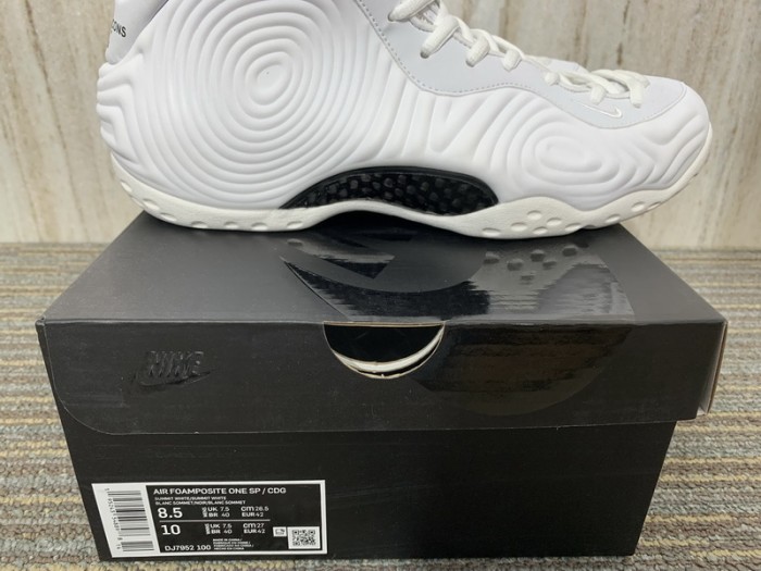 Authentic CDG x Nike Air Foamposite One White