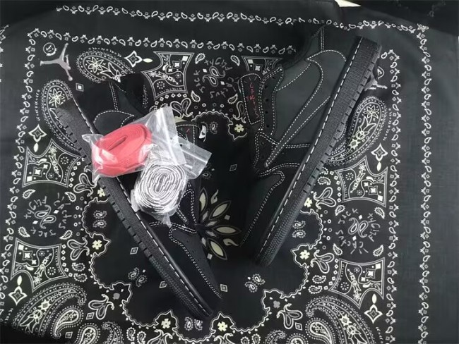 Authentic Travis Scott x Air Jordan 1 Low OG “Black Phantom” GS