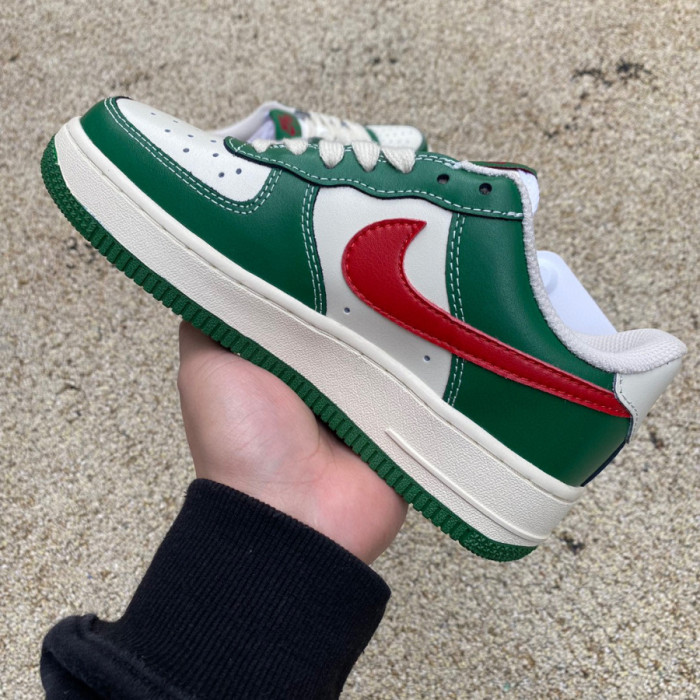 Authentic Nike Air Force 1 Beige Green Red