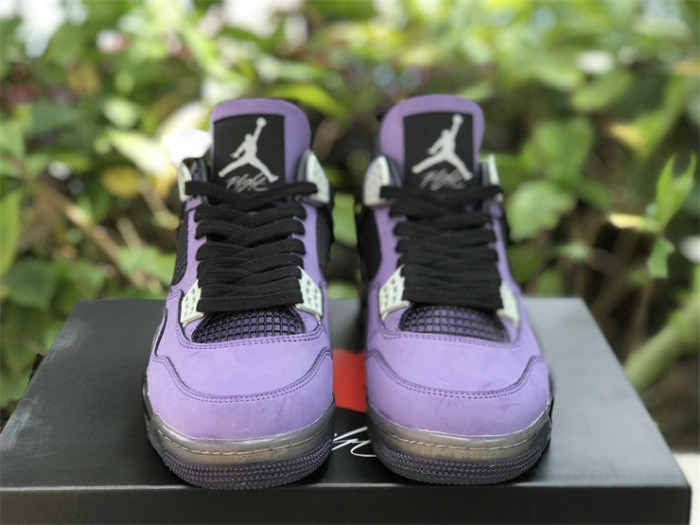Authentic Travis Scott x Air Jordan 4 Retro Purple Custom