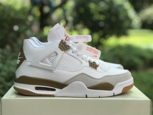 Authentic Nike SB x Air Jordan 4 White Camel