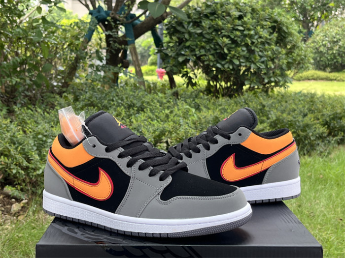 Authentic Air Jordan 1 Low Black Vivid Orange