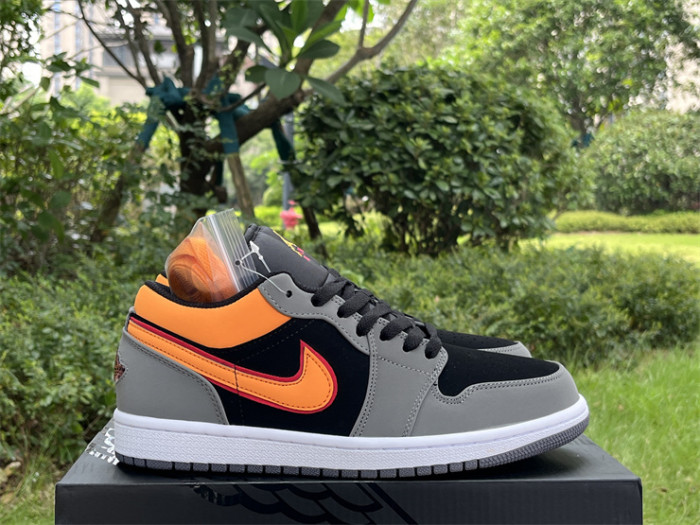 Authentic Air Jordan 1 Low Black Vivid Orange