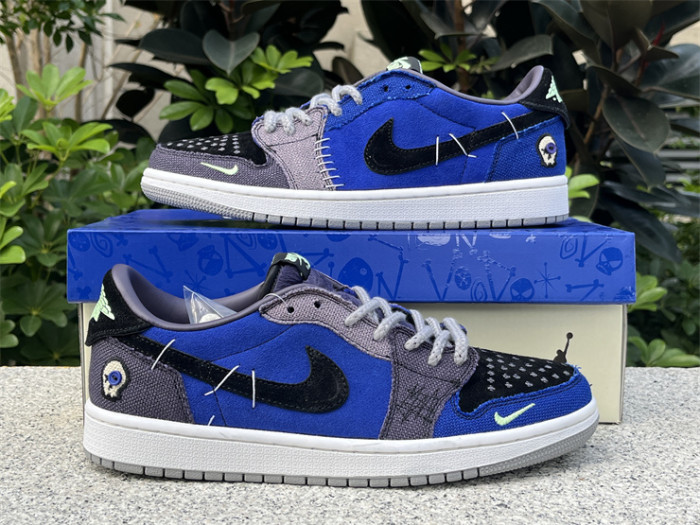 Authentic Zion Williamson x Air Jordan 1 Low OG “Voodoo”Blue