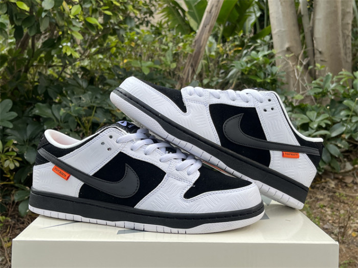 Authentic TIGHTBOOTH x Nike SB Dunk Low Pro Black and White