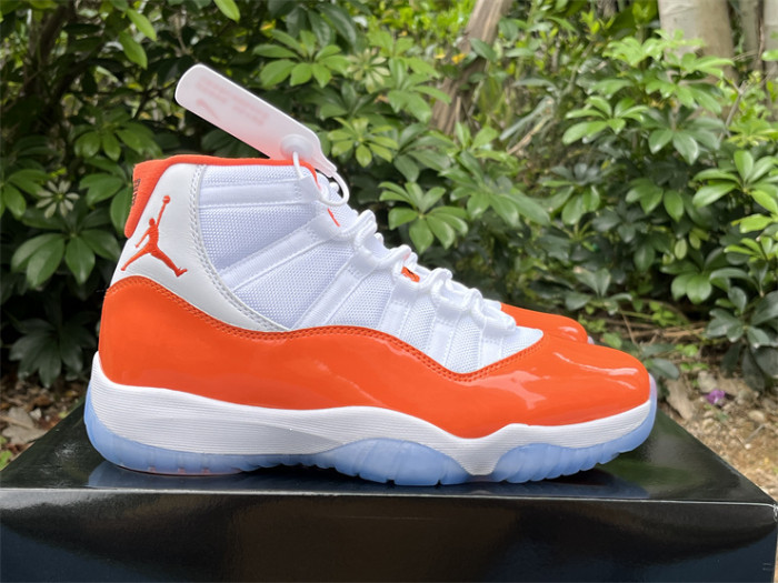 Authentic Air Jordan 11 White Orange