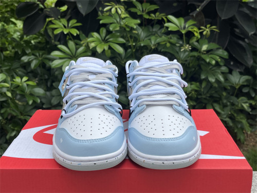 Authentic Nike Dunk Pure Platinum” Custom Blue White Bear