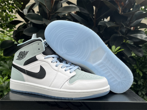 Authentic Air Jordan 1 Mid Ice Blue GS