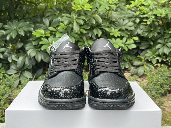 Authentic Air Jordan 1 Low “Black Croc” Women