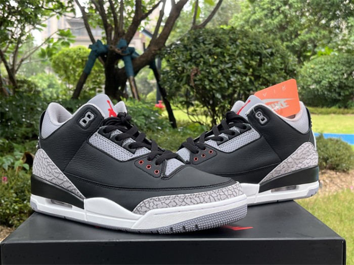 Authentic Air Jordan 3 “Black Cement” 2024