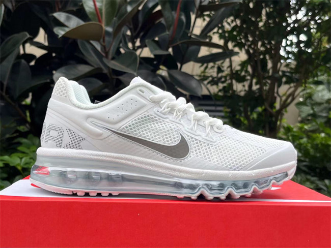 Authentic Nike Air Max 2013 White Metallic Silver