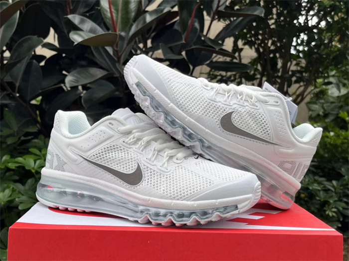 Authentic Nike Air Max 2013 White Metallic Silver