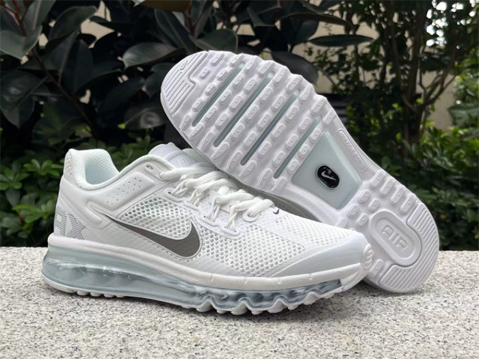 Authentic Nike Air Max 2013 White Metallic Silver