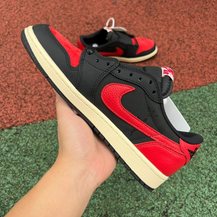 Authentic Travis Scott x Air Jordan 1 Low OG Black Red