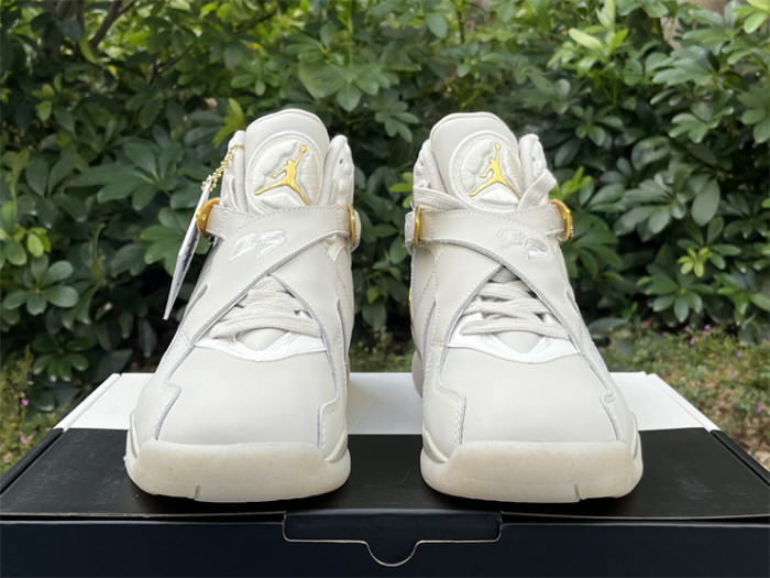 Authentic Air Jordan 8 Retro Champagne Gold White