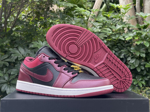 Authentic Air Jordan 1 Low Dark Beetroot Black