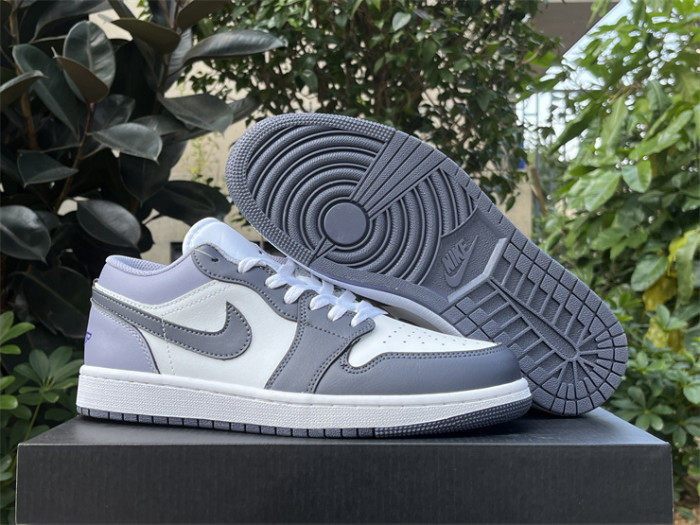 Authentic Air Jordan 1 Low White Purple