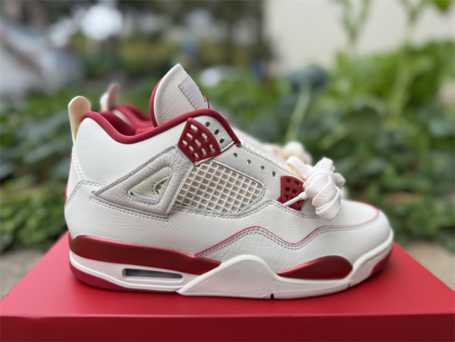 Authentic Air Jordan 4 Retro Valentine's Day Sierra Red