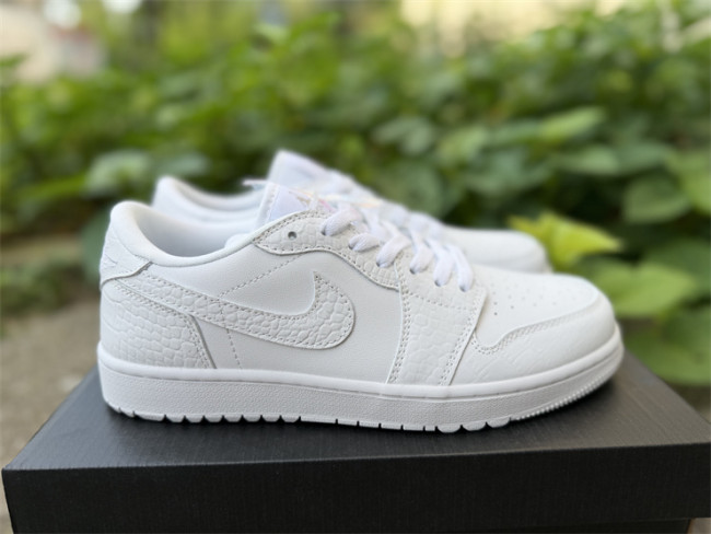 Authentic Air Jodan 1 Low Golf White Crocodile