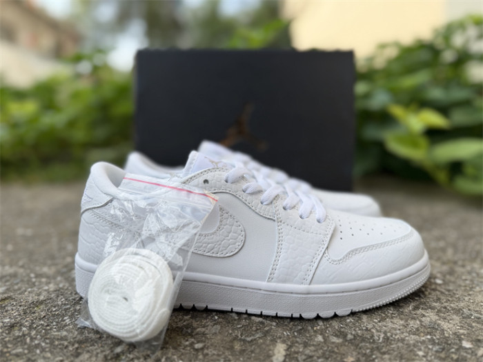 Authentic Air Jodan 1 Low Golf White Crocodile