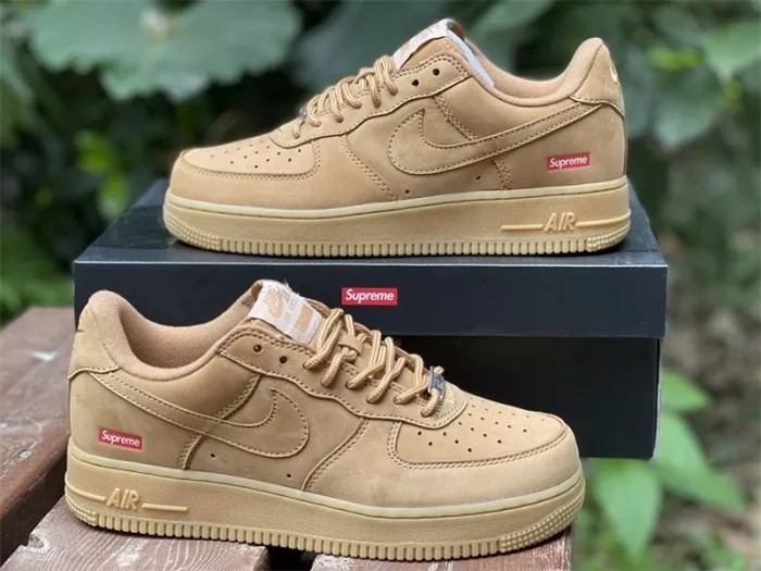 Authentic Supreme X Nike Air Force 1 Low SP Wheat