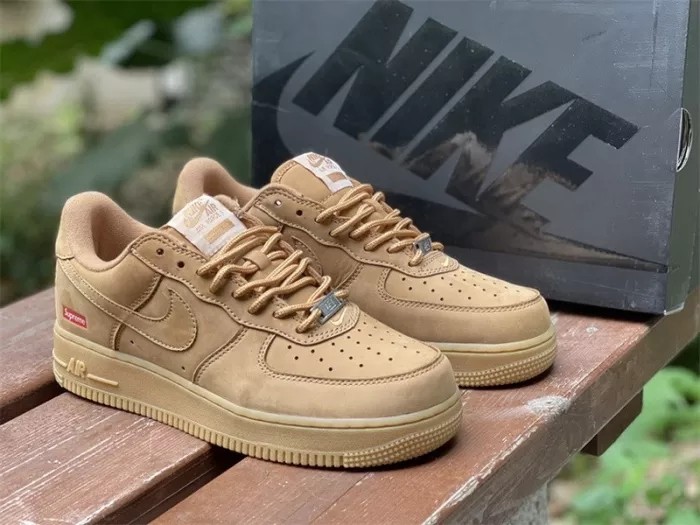 Authentic Supreme X Nike Air Force 1 Low SP Wheat