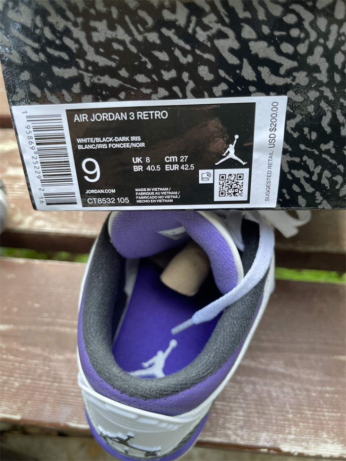 Authentic Air Jordan 3 “Dark Iris”