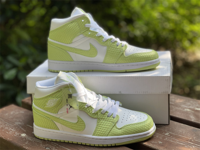 Authentic Air Jordan 1 Mid SE “Green Python”