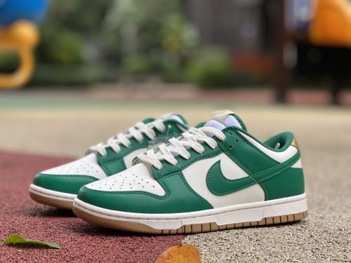 Authentic Nike Dunk Low White Green Gold