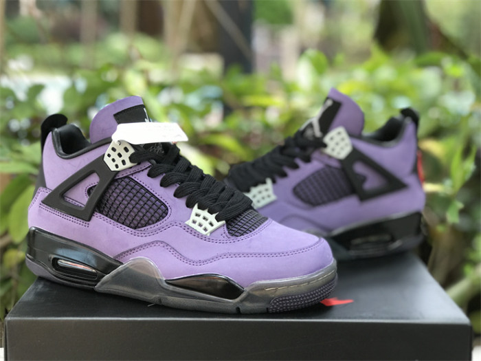 Authentic  Travis Scott x Air Jordan 4 Retro Purple Custom