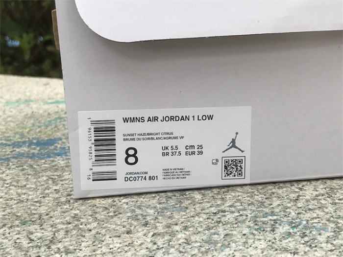 Authentic Air Jordan 1 Low “Sunset Haze”  Women Shoes