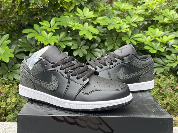 Authentic  Air Jordan 1 Low “Black Elephant”