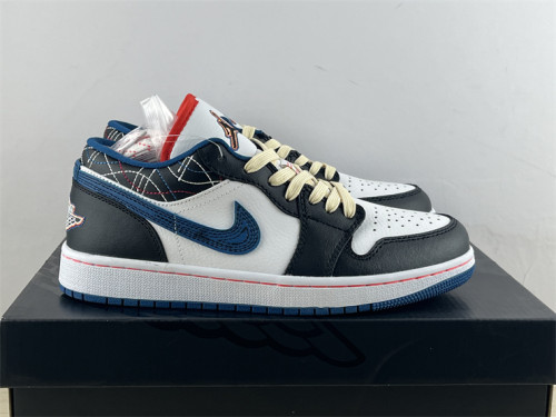 Authentic  Air Jordan 1 Low SE White Industrial Blue