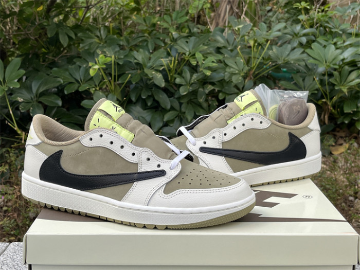 Authentic Travis Scott x Air Jordan 1 Low Golf  “Olive”