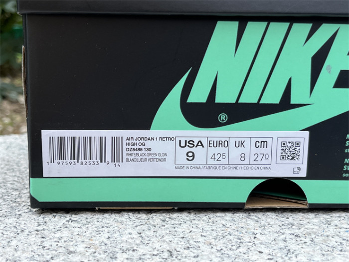 Authentic Air Jordan 1 High OG “Green Glow”