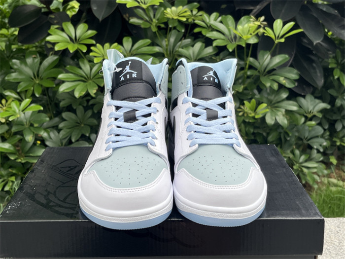 Authentic  Air Jordan 1 Mid  Ice Blue