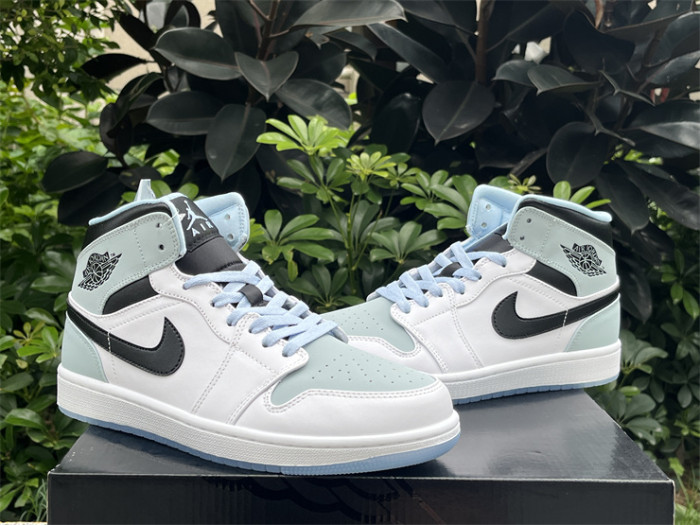 Authentic  Air Jordan 1 Mid  Ice Blue