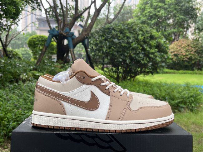 Authentic Air jordan 1 Low Tan Brown