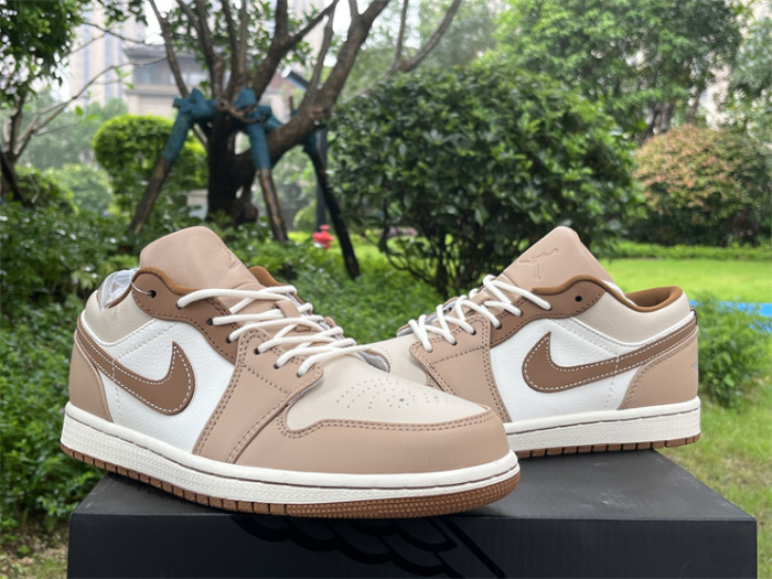 Authentic Air jordan 1 Low Tan Brown