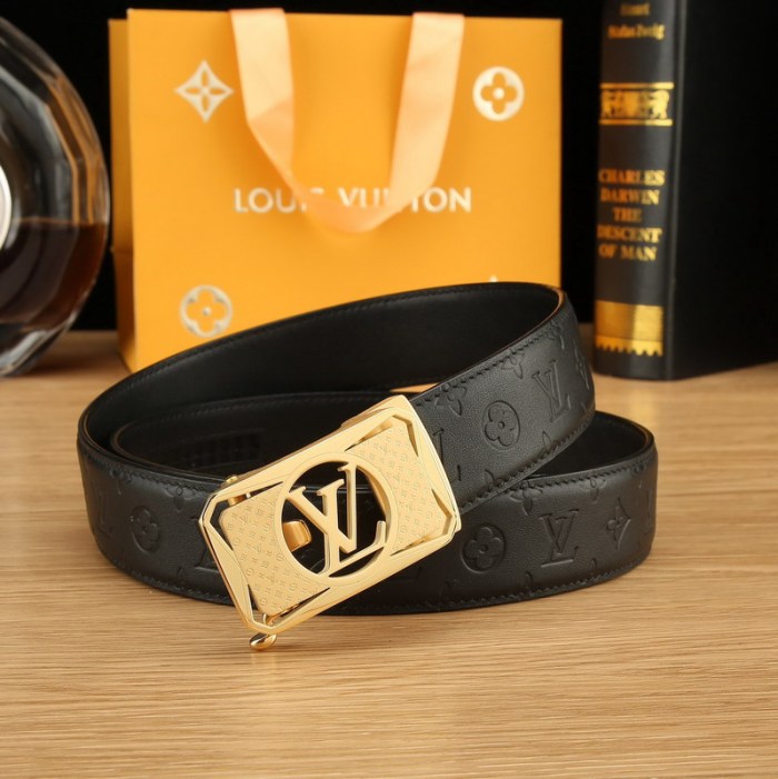 Super Perfect Quality LV Belts(100% Genuine Leather Steel Buckle)-4491