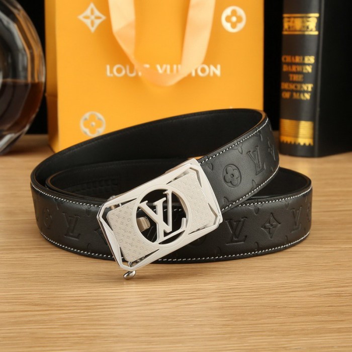 Super Perfect Quality LV Belts(100% Genuine Leather Steel Buckle)-4490