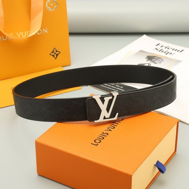 Super Perfect Quality LV Belts(100% Genuine Leather Steel Buckle)-4514