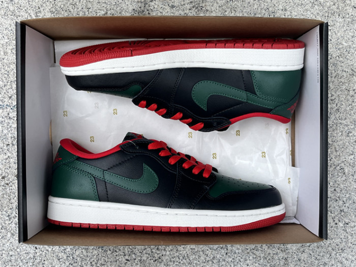 Authentic  Air Jordan 1 Low  “Gorge Green”