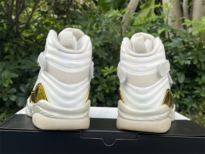 Authentic Air Jordan 8 Retro Champagne Gold White