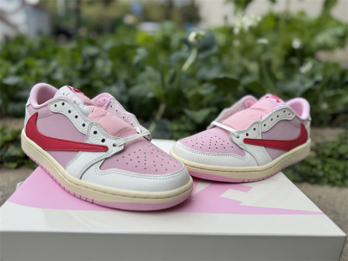 Authentic Travis Scott x Air Jordan 1 Low  Tropical Pink