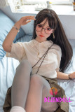 SHEDOLL 148cm C-cup シリコン頭部+TPE材質ボディ メガネ少女 ラブドール 小柄美少女  バック 等身大 人形 りある アダルト かわいい ダッチワイフ