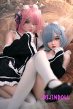 Bezlya 鈴蘭 149cm C-cup シリコンヘッド＋TPEボディ メイド姉妹 ラブドール レムラムコスプレ 等身大セックス人形 リアルメイド美少女 アダルト ダッチワイフ