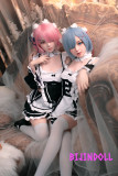 Bezlya 鈴蘭 149cm C-cup シリコンヘッド＋TPEボディ メイド姉妹 ラブドール レムラムコスプレ 等身大セックス人形 リアルメイド美少女 アダルト ダッチワイフ