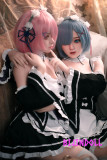 Bezlya 鈴蘭 149cm C-cup シリコンヘッド＋TPEボディ メイド姉妹 ラブドール レムラムコスプレ 等身大セックス人形 リアルメイド美少女 アダルト ダッチワイフ